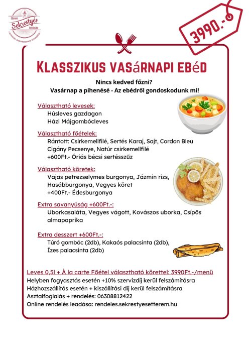 Vasárnapi menü